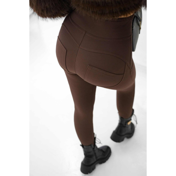 Legginsy modelujące / wysoki stan / PRĄŻKI CHOCO /  S - M - L - XL